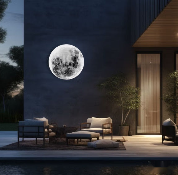 Lunar Sandstone Texture Painting Entrance Painting 3D Stereo Lamp