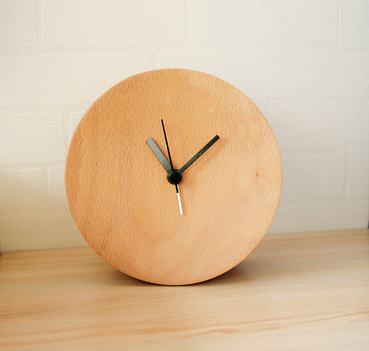 Log Alarm Clock Real Bell Beech Clock Head Small Table Clock Creative Clock