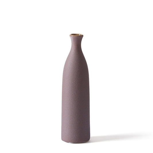 Home Furnishing Small Mouth Ceramic Vase Decorations Restaurant Showroom Desktop Soft Decorations