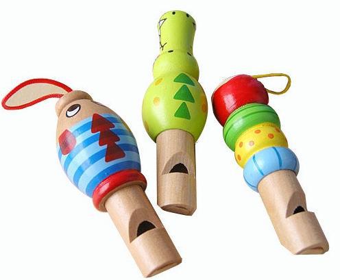 Cartoon Animal Whistle Baby Wooden Musical Toy