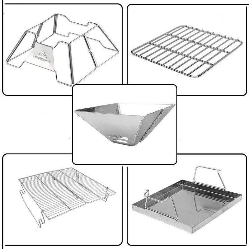 2-3 Person Foldable Barbecue Grill Burner Camping Lamp Barbecue Tile 35cm