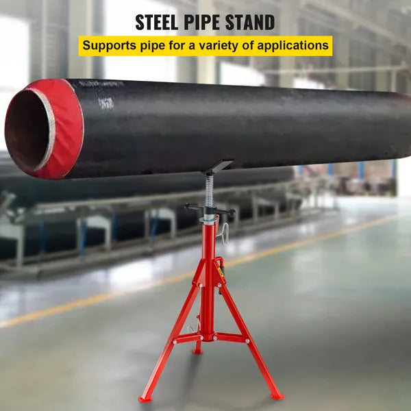 V Head Pipe Stand Adjustable Height 28-52 Inch, Pipe Jack Stands 2500 LB. Capacity,Folding Portable Pipe Stands To 12 Inch Pipe Supporting,Steel Jack Stands