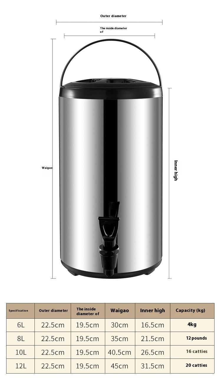 Stainless Steel Double-layer Thickened Large Capacity Insulation Bucket