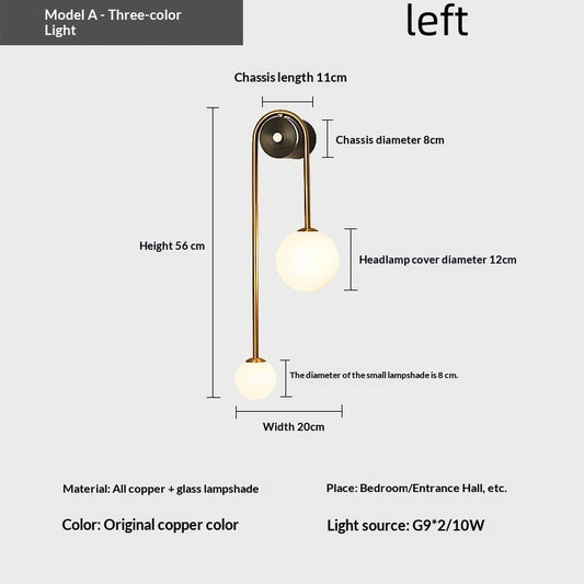 Modern Simple Golden Light Luxury Wall Lamp