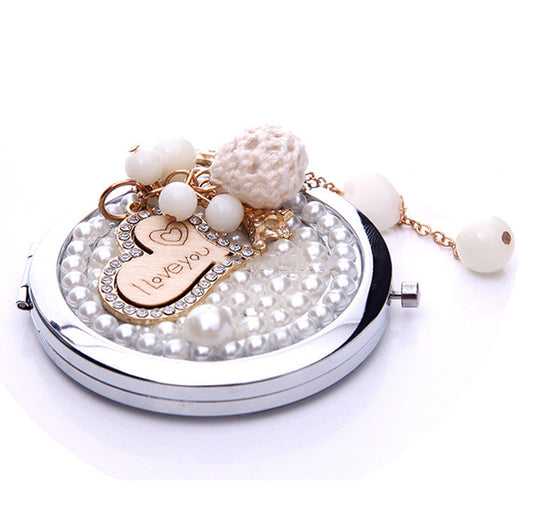 Personalized Gift Stick Diamond Love Tassel Carry Make-up Mirror