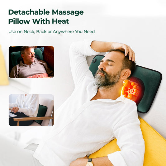 Amazon Prohibited Sale Foldable Portable Neck Massage Pillow Heat Therapy Multi-Mode Remote Control, Shoulder & Neck Relaxation Device, Multifunctional Massager, Cervical Pillow For Sleep Neck