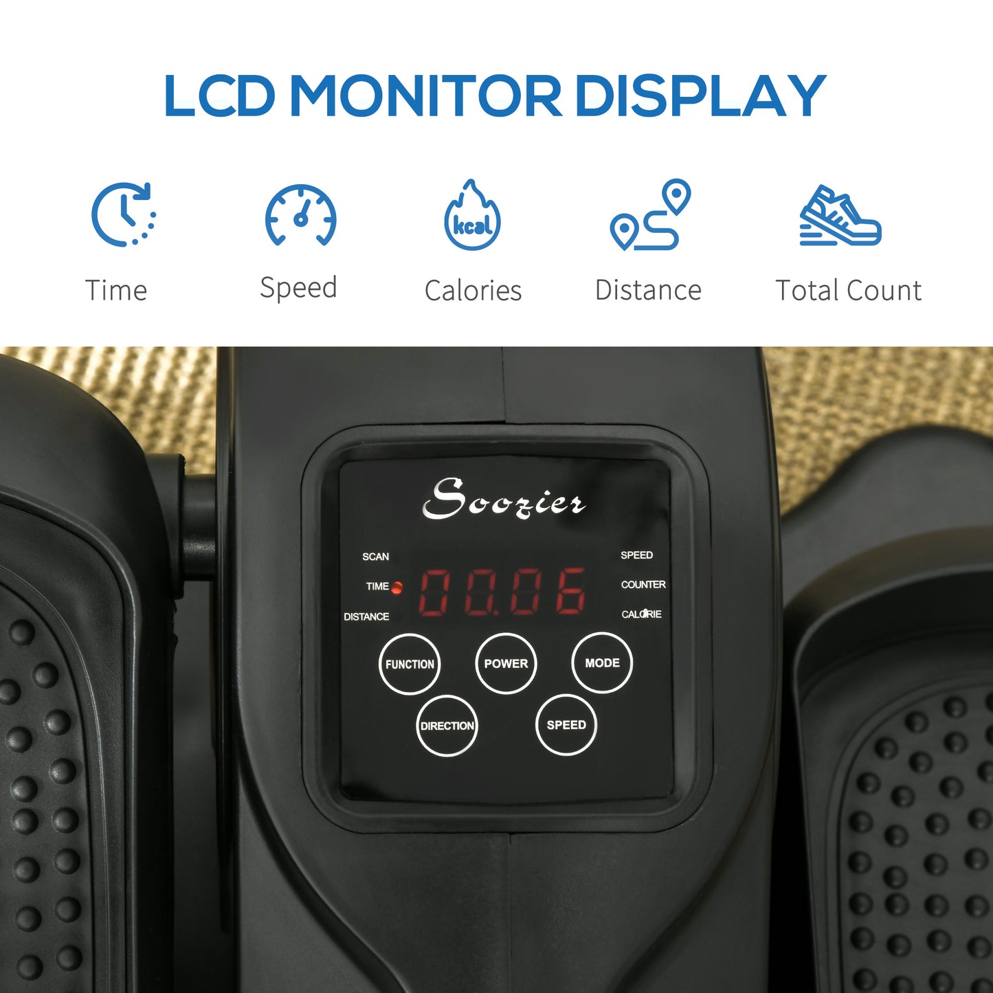 Foot Pedal Exerciser Mini Rehabilitation Bike W/ Adjustable Speed, LCD Display