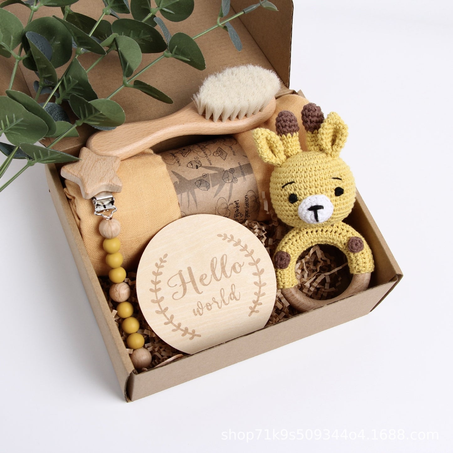 Christmas Reindeer Baby Baby Shower Gift Set Wooden Panda Toy
