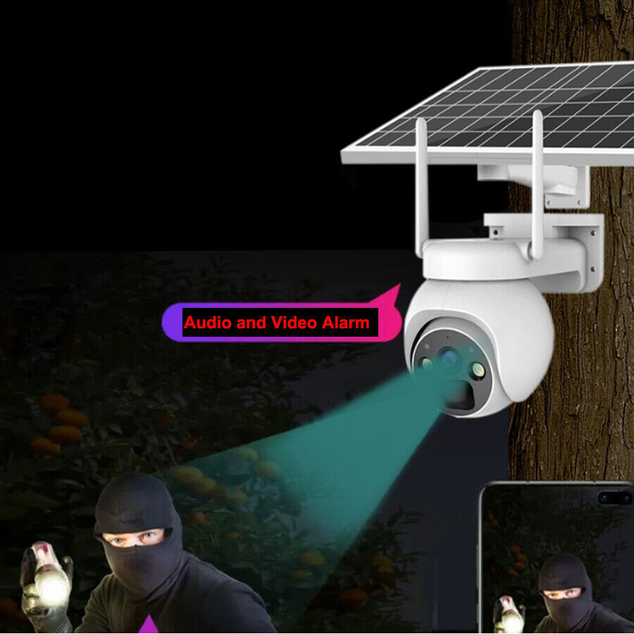 Wireless Solar Security Camera Wifi Solar Panel Powered PIR CCTV Voice Infrared