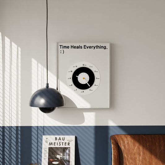 Meter Box Decorative Painting With Clock Punch-free Mute Hanging Painting