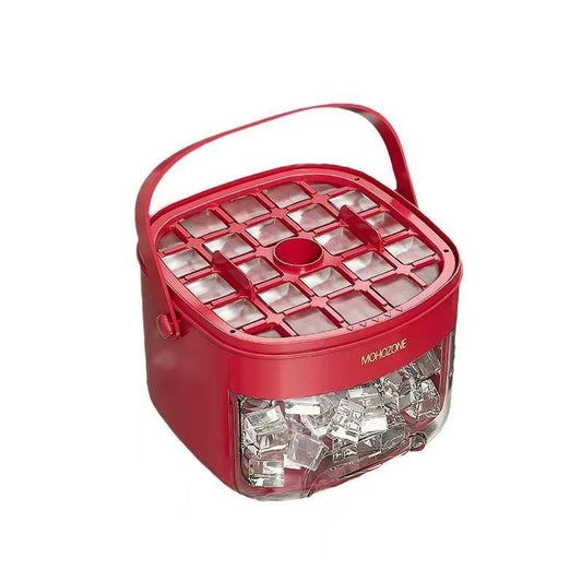 Press-type Convenient Outdoor Portable Ice Tray Large Capacity Ice Bucket 48 Extra-Large Ice Maker Food Grade Plastic Storage Tray Essential Kitchen Gadget