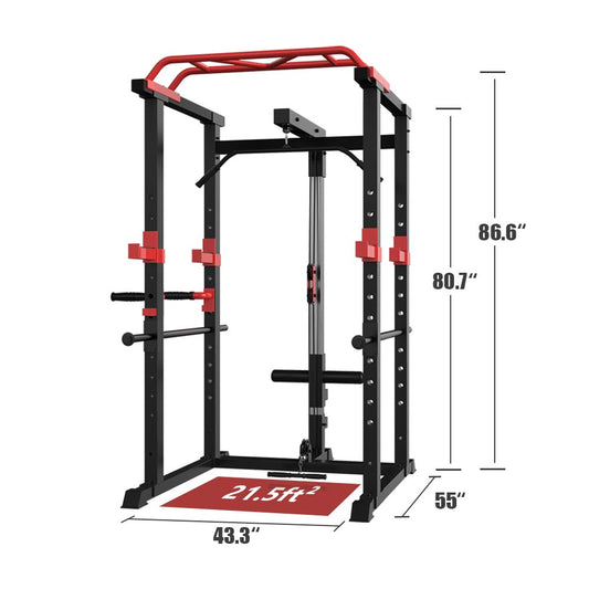 Multi-functional Power Cage Home Adjustable Pullup Squat Rack Capacity Comprehensive Fitness Barbell Rack