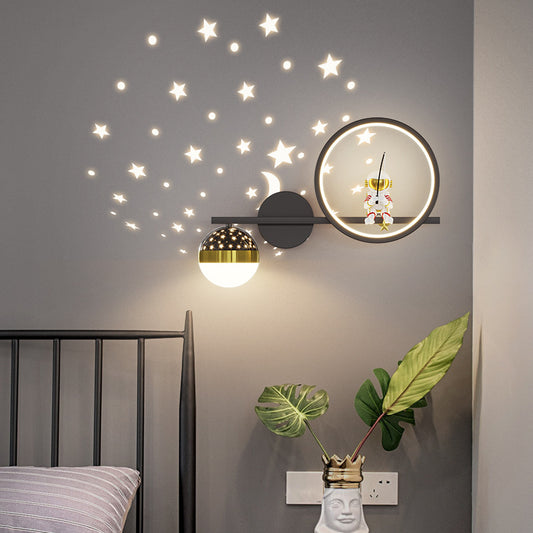 Children's Room Aisle Cartoon Astronaut Star Sky Ball Bedroom Bedside Lamp