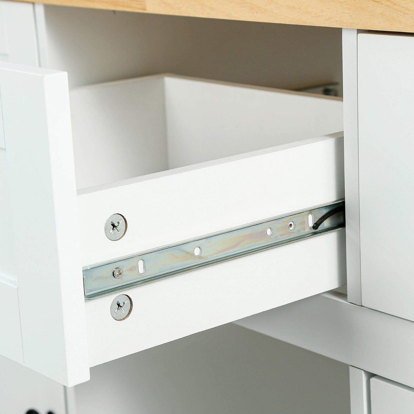 Kitchen Cart With Drop-Leaf Countertop, Cabinet Door, And Storage Racks