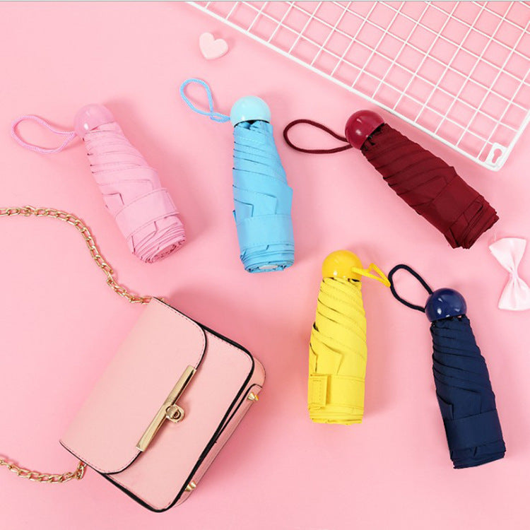 Capsule Umbrella 50 Off Black Rubber Umbrella Ultra-light Mini Pocket Sun Protection Umbrella Sun Umbrella