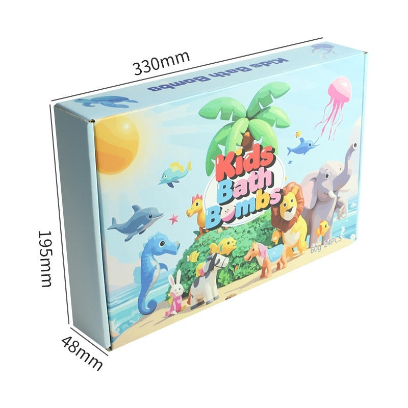 Animal Toy Bath Salt Ball Set 24 Pieces For Kids Bath Time
