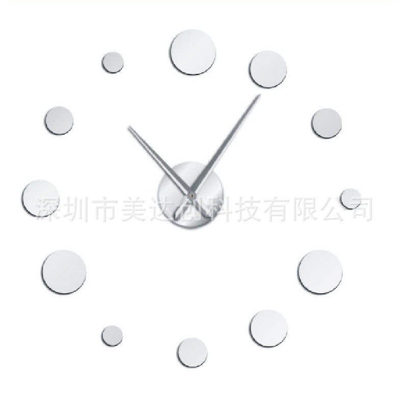 Circle Leisure Creative Extra Large Size DIY Stereo Clock Art Clock Wall Clock Mirror Sticker Clock