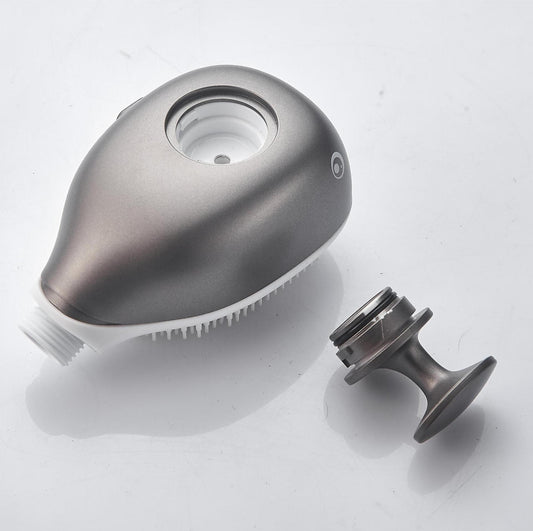 Grey Whale Holding Children's Shower Nozzle Soft Silicone
