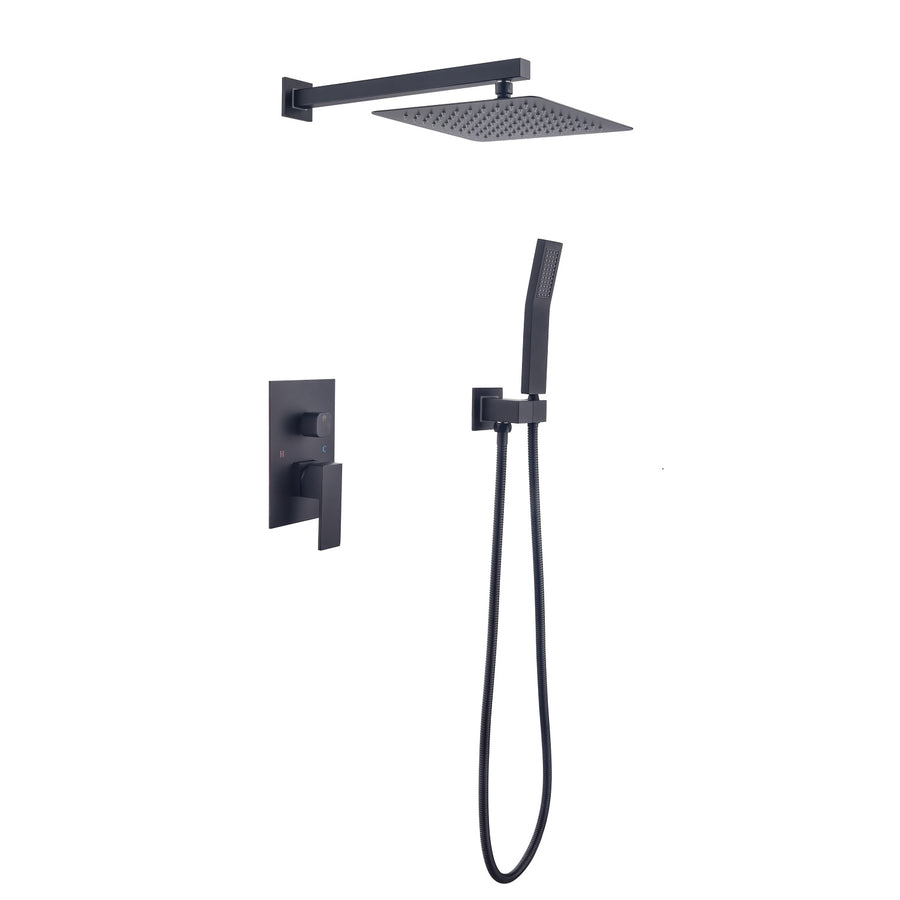 10 Inch Shower Head Bathroom Luxury Rain Shower Complete Combo Set Wall Mounted