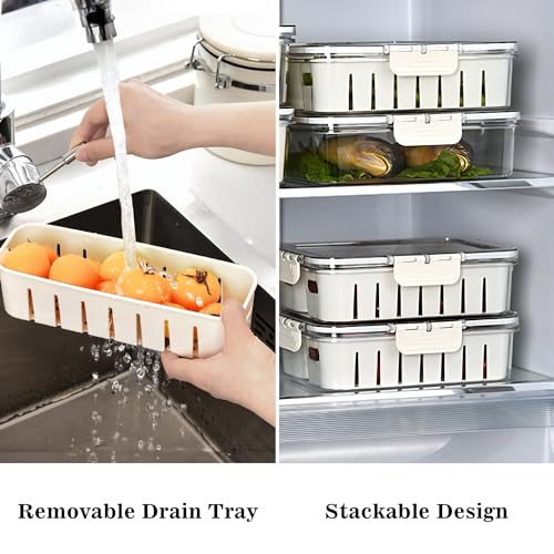 Vegetable Tray With Divided Lid And Handle. Divided Plate With Four Compartments. Portable Snack Storage Box. Stackable Snack Container. Refrigerated Food Container. Suitable For Fruits, Vegetables, A