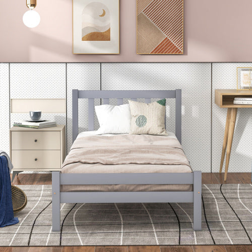 Wooden Bed Frame, Single Bed 3ft Solid Wooden Bed Frame, Bedroom Furniture For Adults, Kids, Teenagers ,90 X 190 Cm