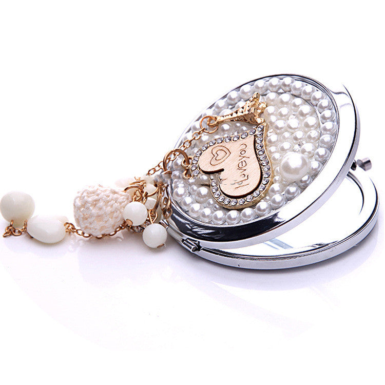 Personalized Gift Stick Diamond Love Tassel Carry Make-up Mirror