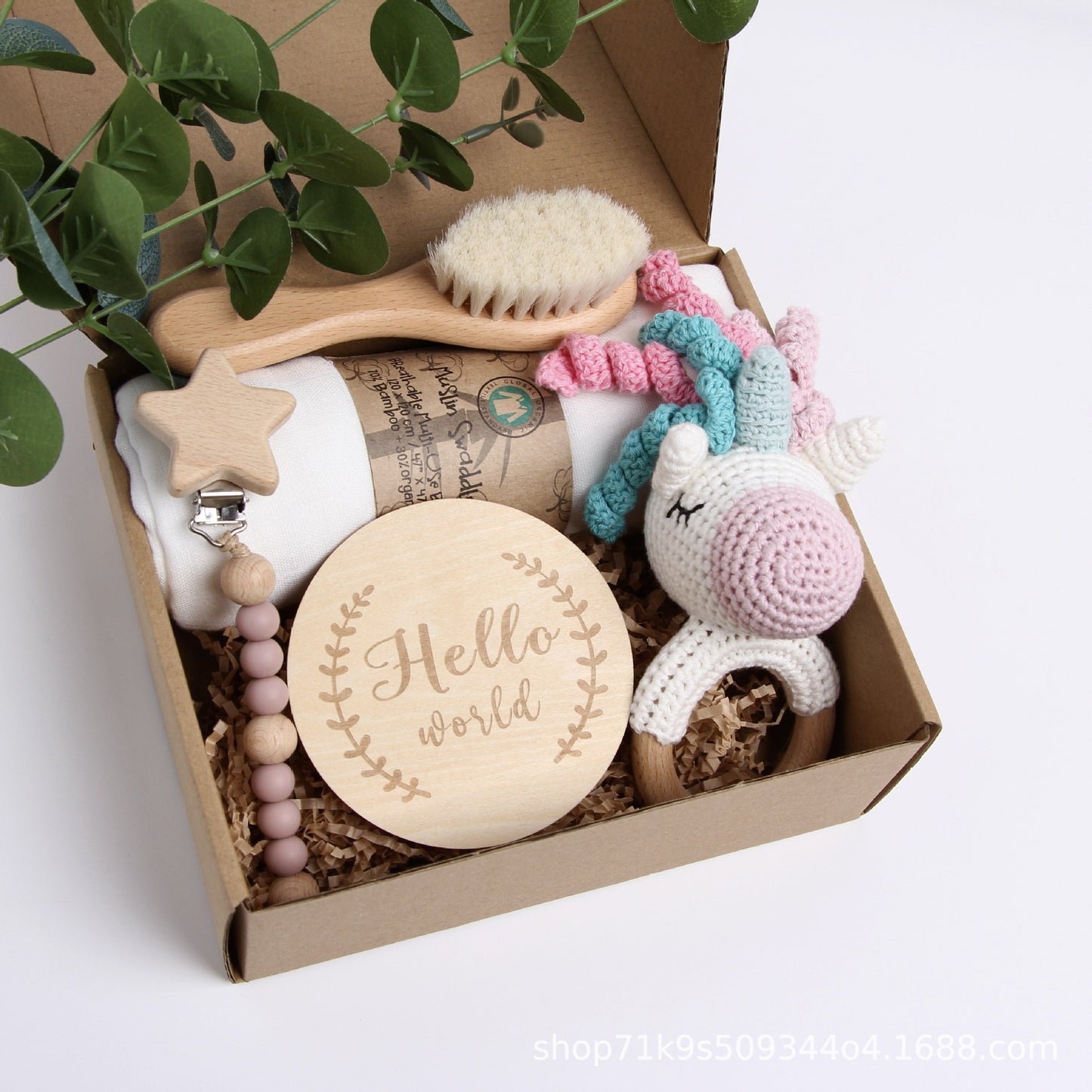 Christmas Reindeer Baby Baby Shower Gift Set Wooden Panda Toy