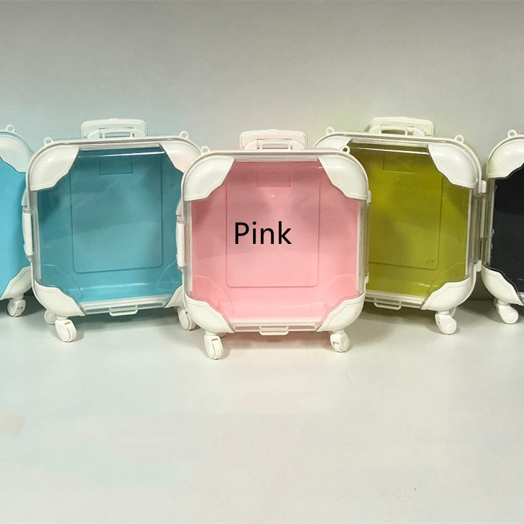 Children's Simple Cartoon Mini Suitcase Shape Storage Box