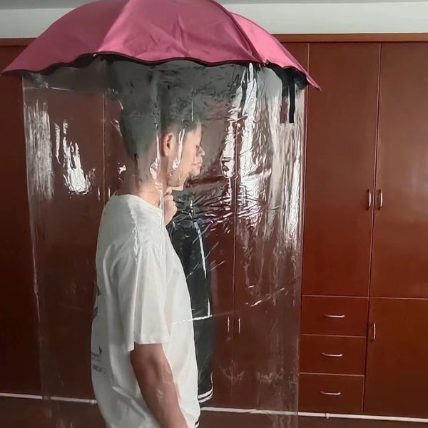 Full Body Umbrella UV Protection Curtain Of Rain Triple Folding Umbrella