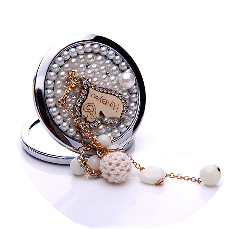 Personalized Gift Stick Diamond Love Tassel Carry Make-up Mirror