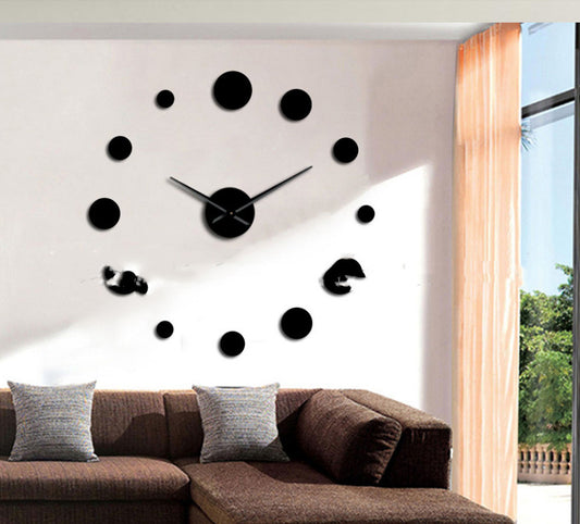 Circle Leisure Creative Extra Large Size DIY Stereo Clock Art Clock Wall Clock Mirror Sticker Clock