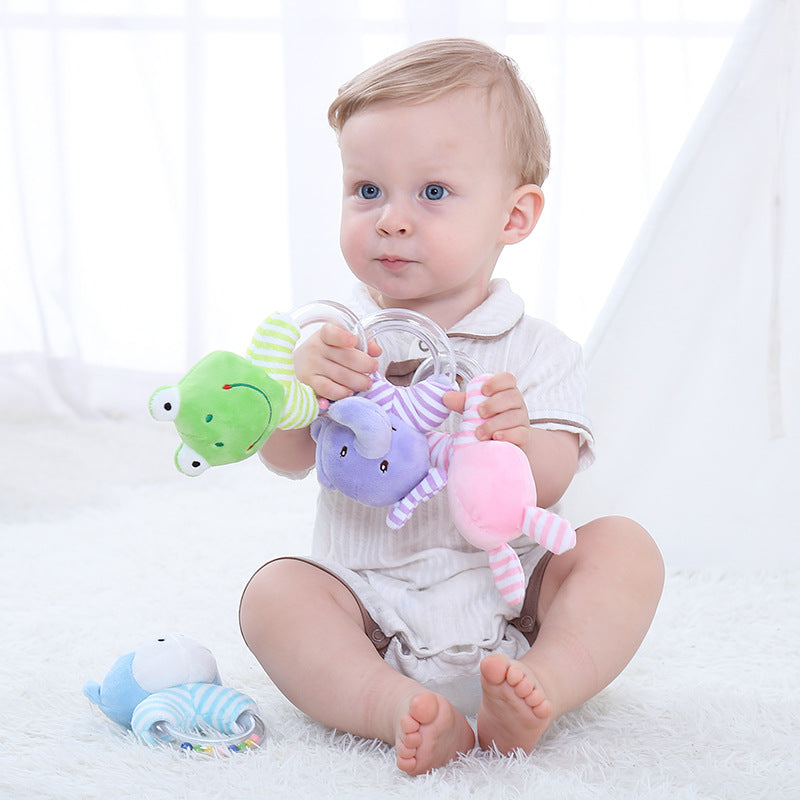 Baby cartoon plush handbell toy