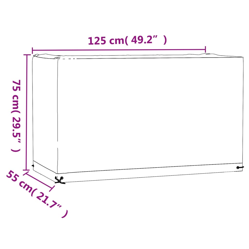 Garden Furniture Cover, 8 Eyelets, 125x Rectangular