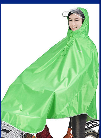 Electric bike bicycle single adult transparent hat raincoat