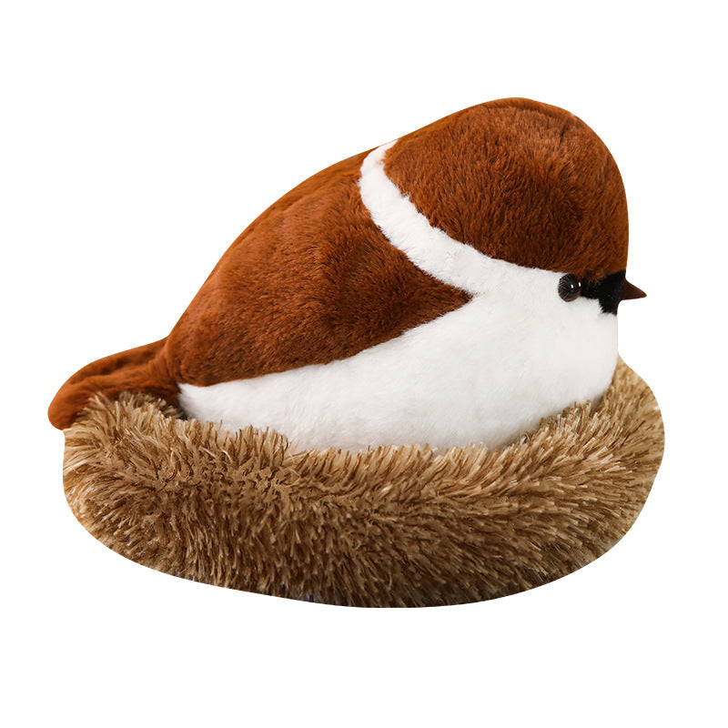 Simulation sparrow baby plush toy