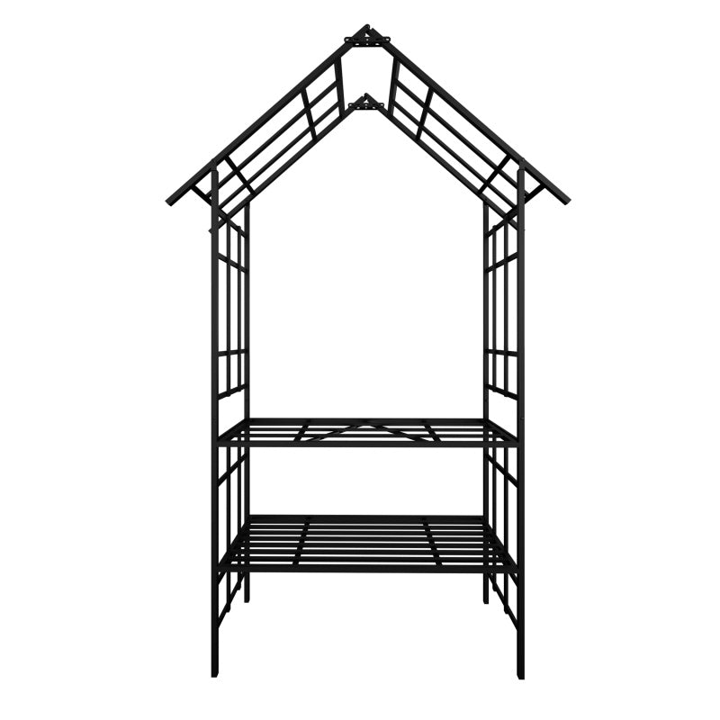 Metal Garden Arch, With Benches That Can Be Converted Into Flower Racks, Climbing Plants To Support Rose Arches, Outdoor Black,Prohibited Platform Temu