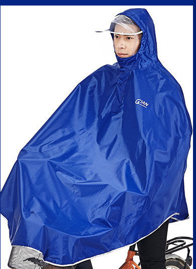 Electric bike bicycle single adult transparent hat raincoat