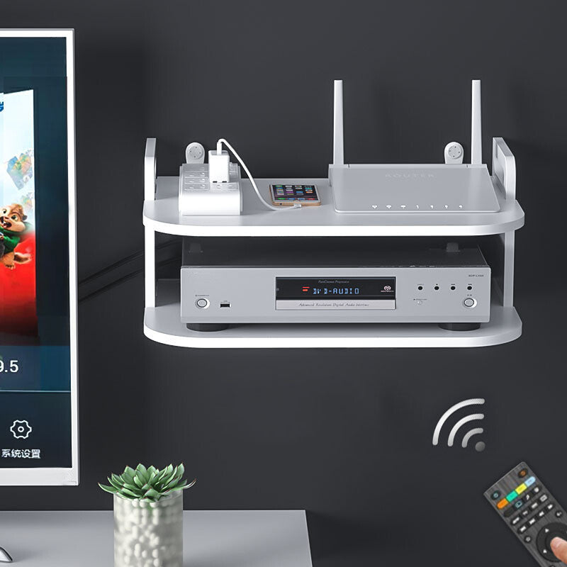 Wall Mount Router Storage Rack Floating Shelf For TV SKY BOX CD DVD Game Console