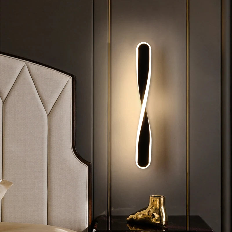 12W LED Wall Light, 45cm Modern Aluminum Spiral Wall Light, for living room, bedroom, hallway