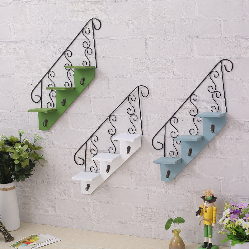 Nordic Wooden Storage Rack Wall-Mounted Flowerpot Storage Rack Storage Box Key Chain Towel Home Decoration Rack