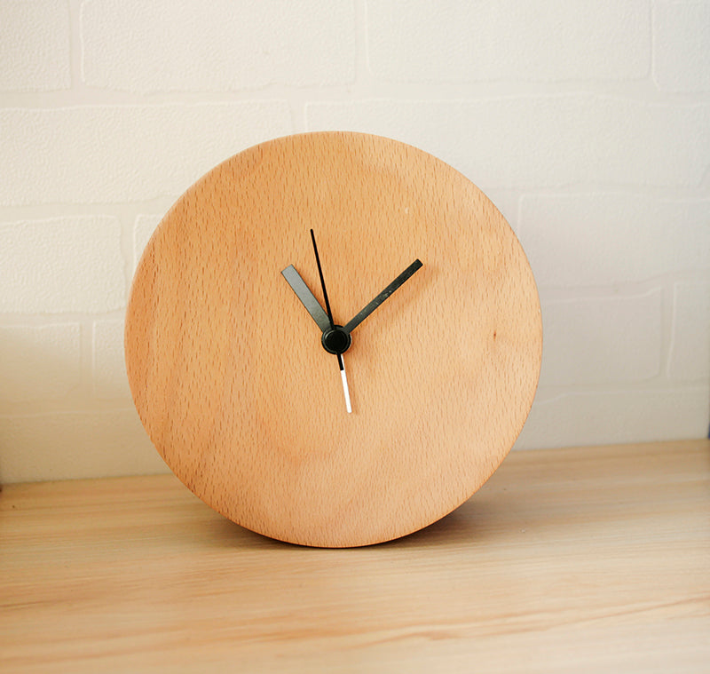 Log Alarm Clock Real Bell Beech Clock Head Small Table Clock Creative Clock