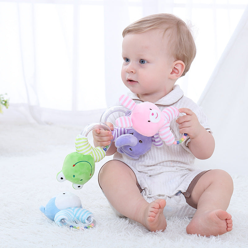 Baby cartoon plush handbell toy