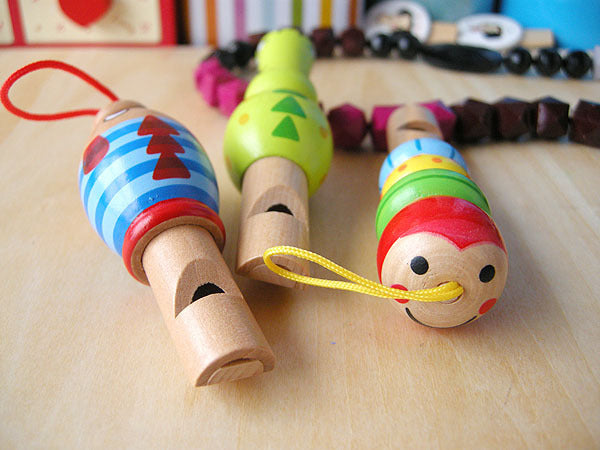 Cartoon Animal Whistle Baby Wooden Musical Toy