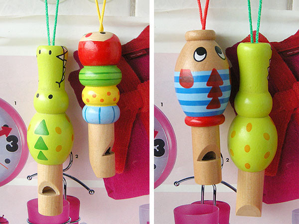 Cartoon Animal Whistle Baby Wooden Musical Toy