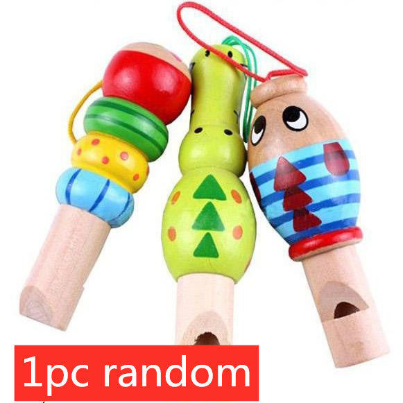 Cartoon Animal Whistle Baby Wooden Musical Toy