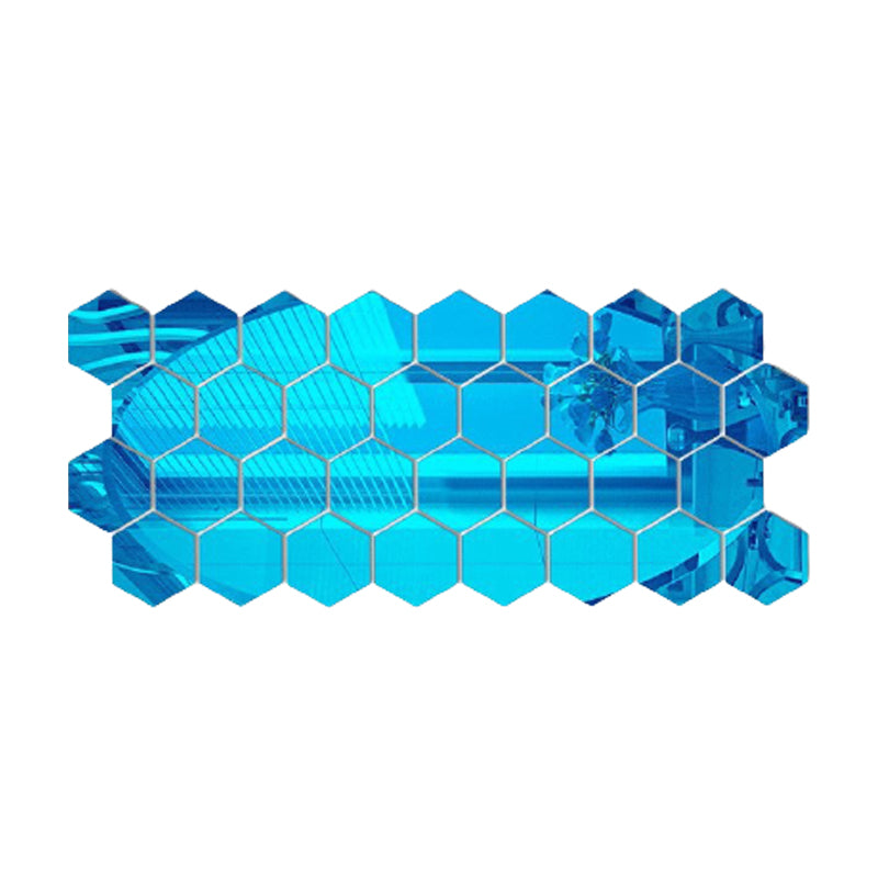 Mirror Wall Stickers Self-adhesive Light Luxury TV Background Hexagonal Mirror Mosaic Wall Ceiling Decoration Self-installation