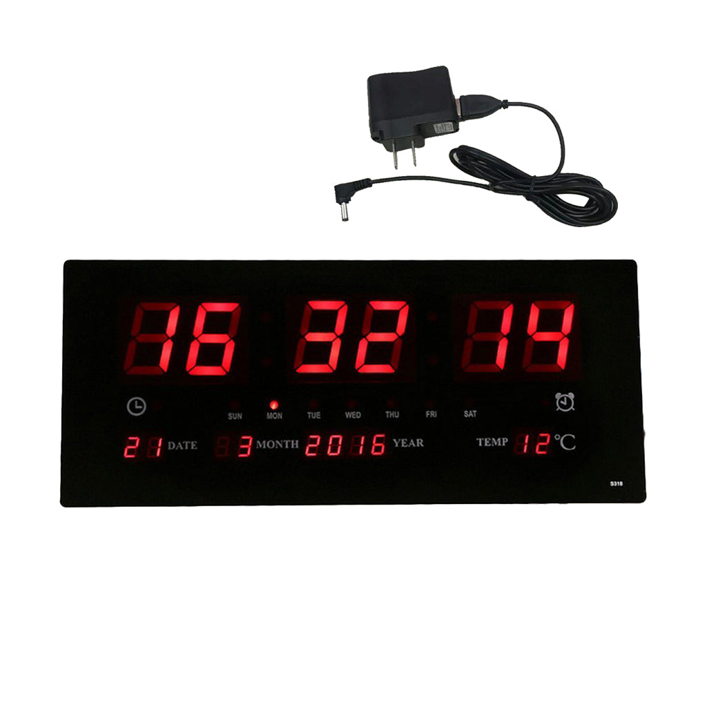 Living Room Calendar Wall Clock Simple Clock Big Digital Temperature Clock