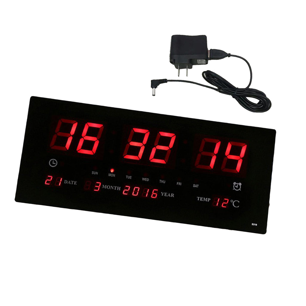 Living Room Calendar Wall Clock Simple Clock Big Digital Temperature Clock