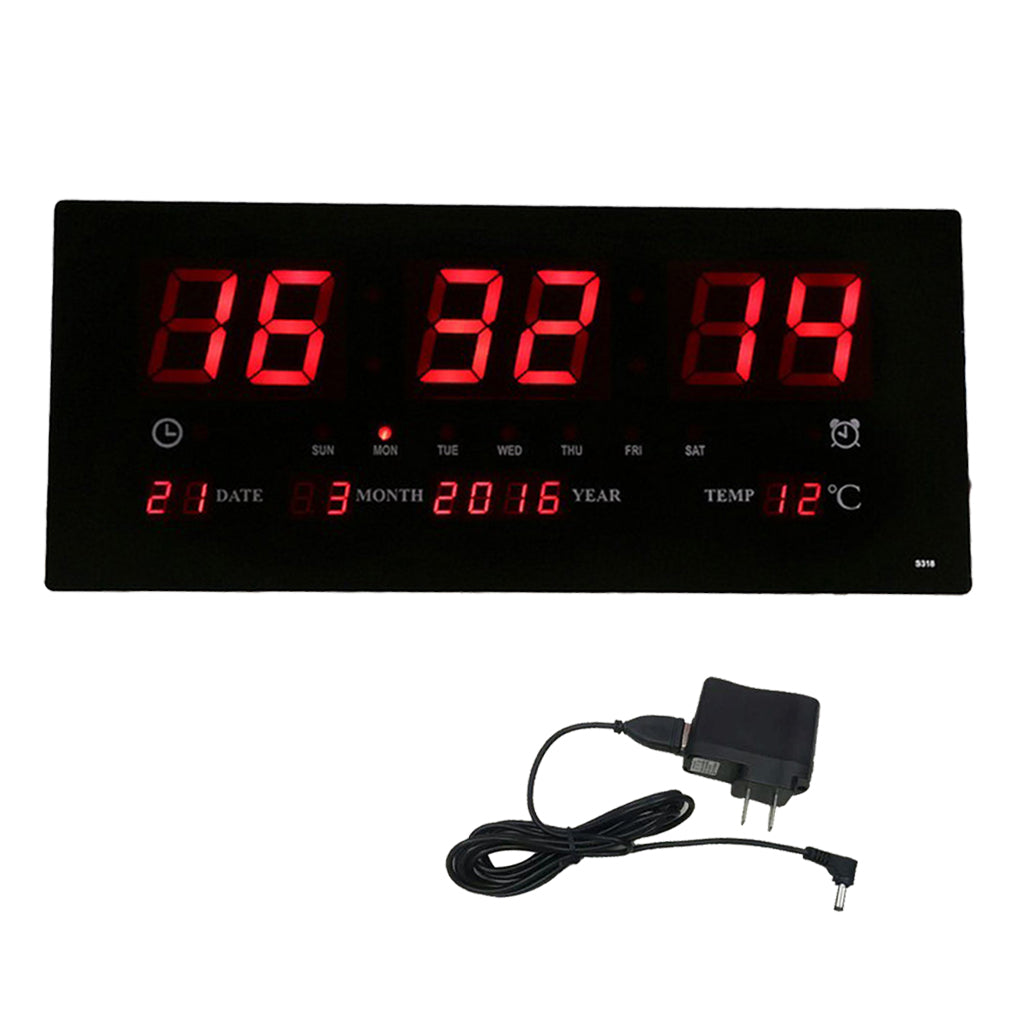 Living Room Calendar Wall Clock Simple Clock Big Digital Temperature Clock