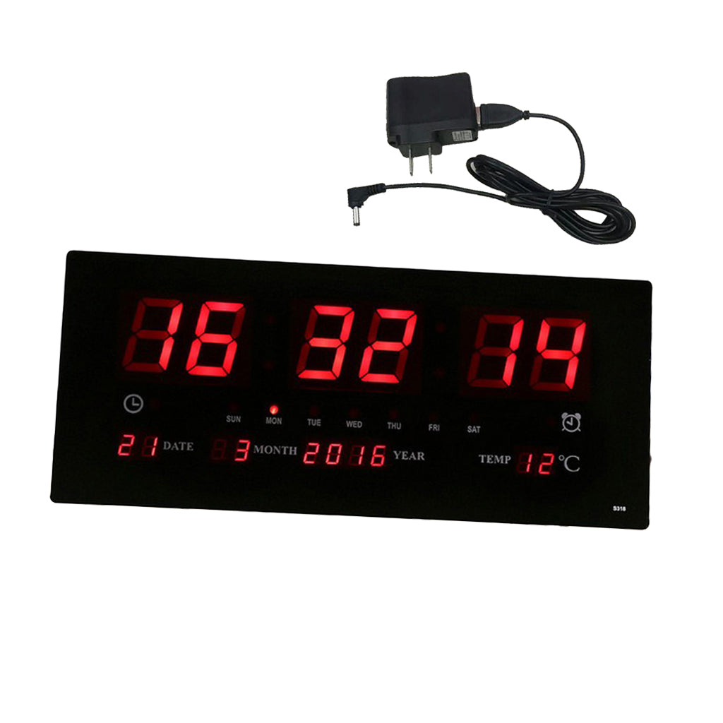 Living Room Calendar Wall Clock Simple Clock Big Digital Temperature Clock